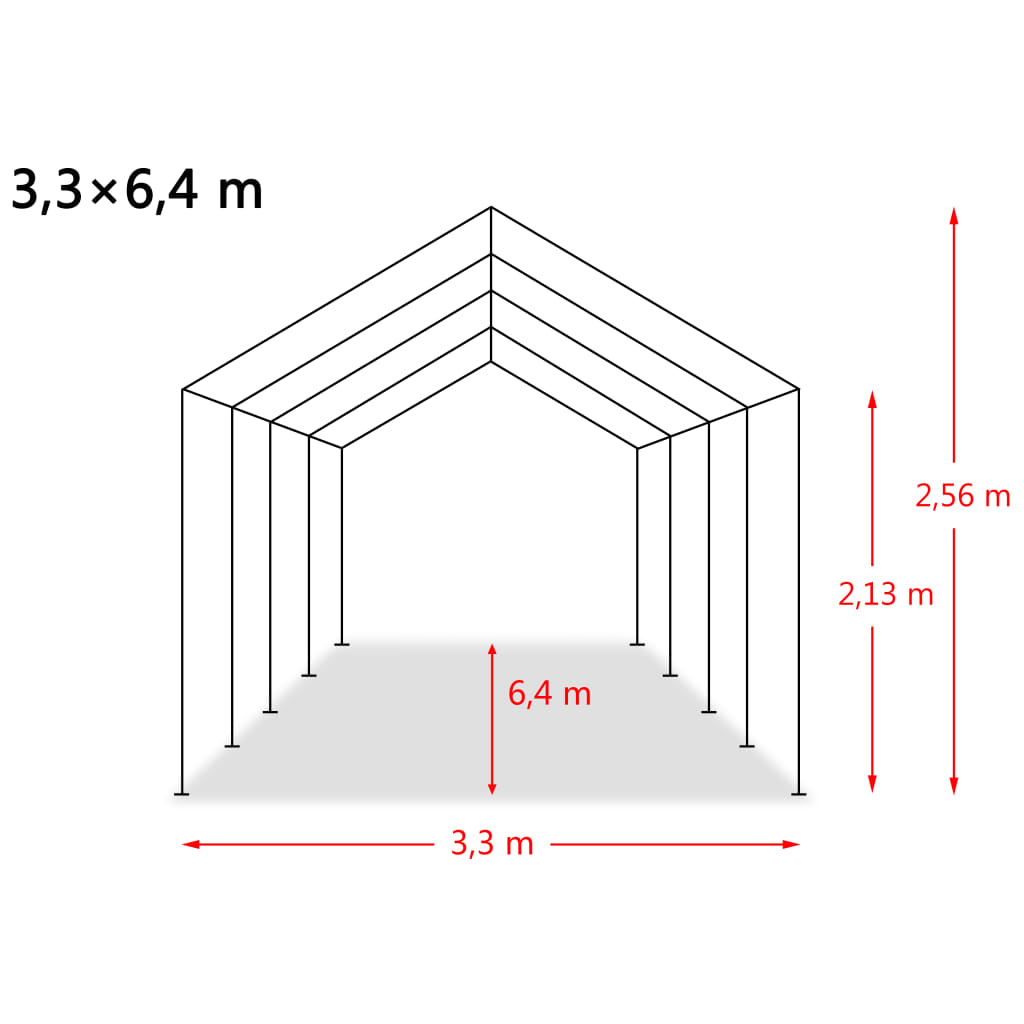 Tenda para gado removível PVC 550 g/m² 3,3x6,4 m verde-escuro