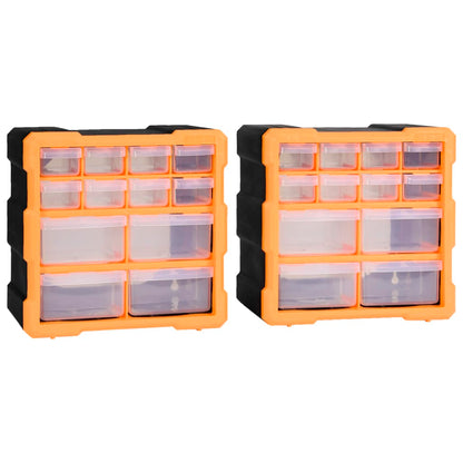 Caixas organizadoras com 12 gavetas 2 pcs 26,5x16x26 cm