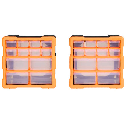 Caixas organizadoras com 12 gavetas 2 pcs 26,5x16x26 cm