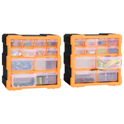 Caixas organizadoras com 12 gavetas 2 pcs 26,5x16x26 cm