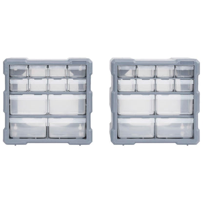 Caixas organizadoras com 12 gavetas 2 pcs 26,5x16x26 cm