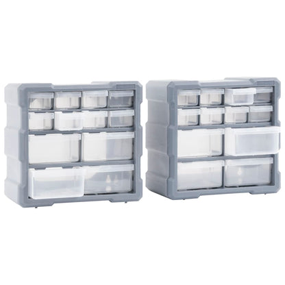 Caixas organizadoras com 12 gavetas 2 pcs 26,5x16x26 cm