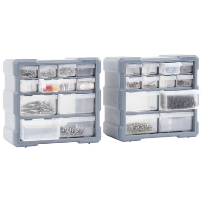 Caixas organizadoras com 12 gavetas 2 pcs 26,5x16x26 cm