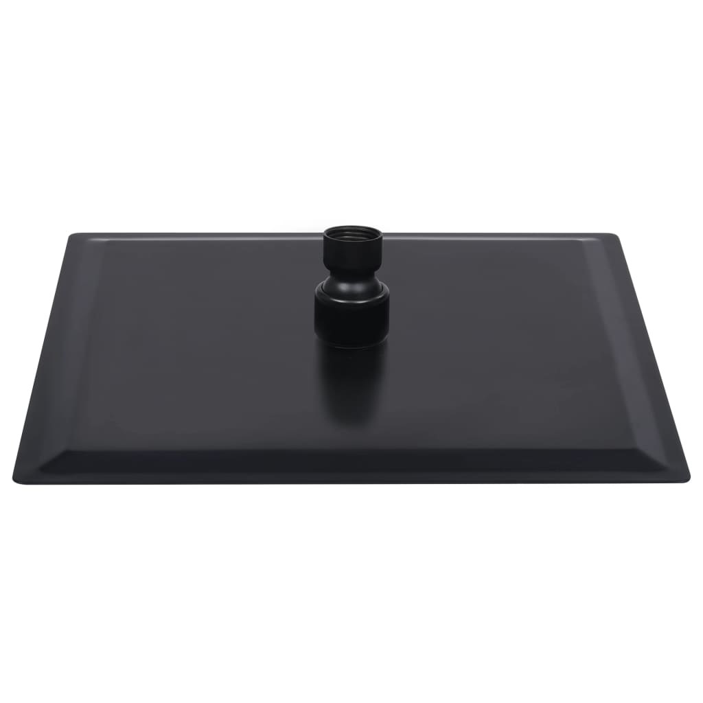 Cabeça de chuveiro quadrada 20x20 cm aço inoxidável preto