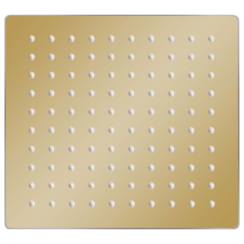 Cabeça de chuveiro quadrada 20x20 cm aço inoxidável dourado