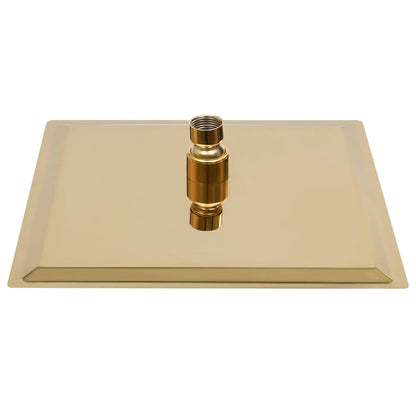 Cabeça de chuveiro quadrada 20x20 cm aço inoxidável dourado