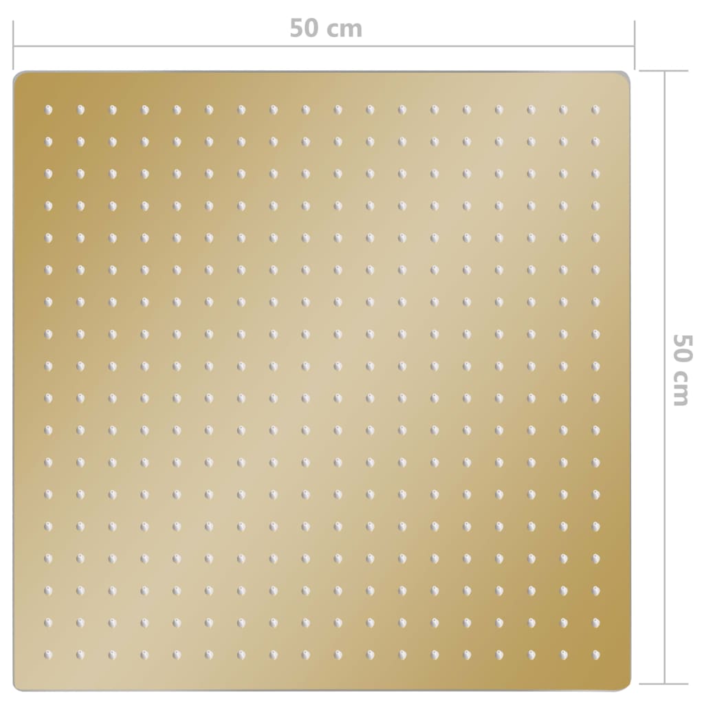 Cabeça de chuveiro quadrada 50x50 cm aço inoxidável dourado