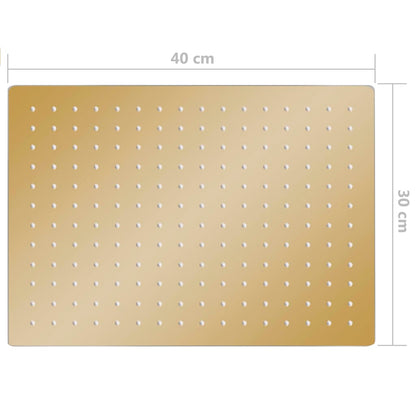 Cabeça de chuveiro retangular 40x30 cm aço inoxidável dourado