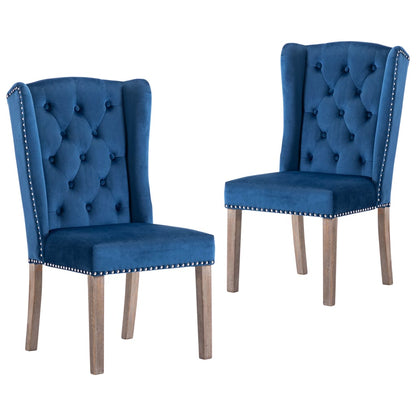 Cadeiras de jantar 2 pcs veludo azul