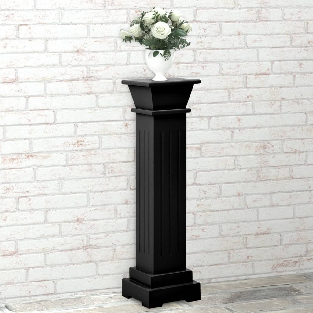 Suporte p/ plantas pilar quadrado 17x17x66 cm MDF preto