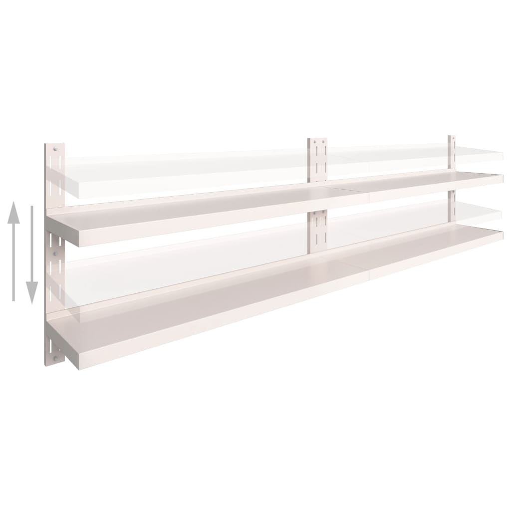 Prateleiras de parede suspensas 2 pcs 300x30 cm aço inoxidável