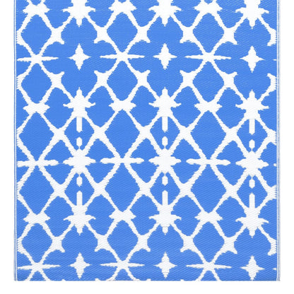 Tapete de exterior 120x180 cm PP azul e branco