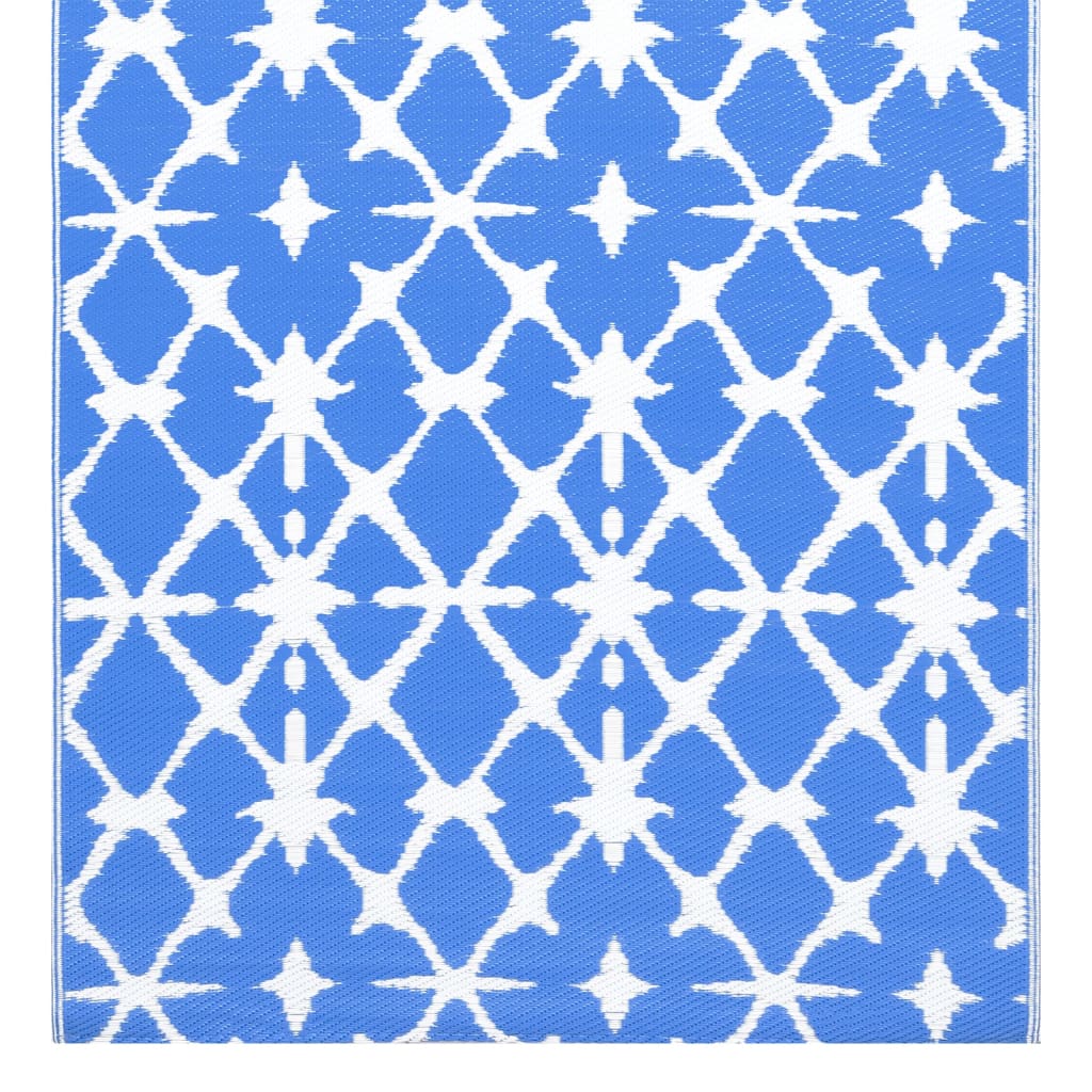 Tapete de exterior 160x230 cm PP azul e branco