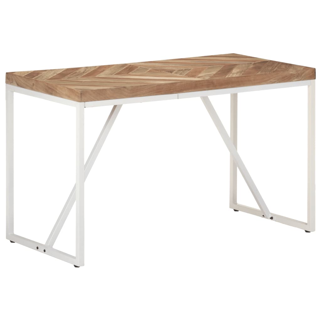 Mesa de jantar 120x60x76 cm madeira acácia maciça e mangueira