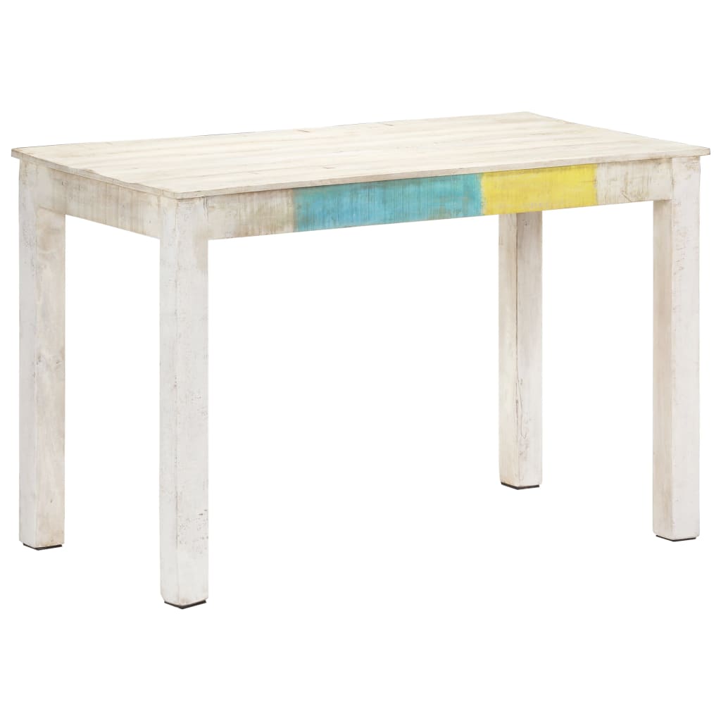 Mesa de jantar 120x60x76 cm madeira de mangueira maciça branco