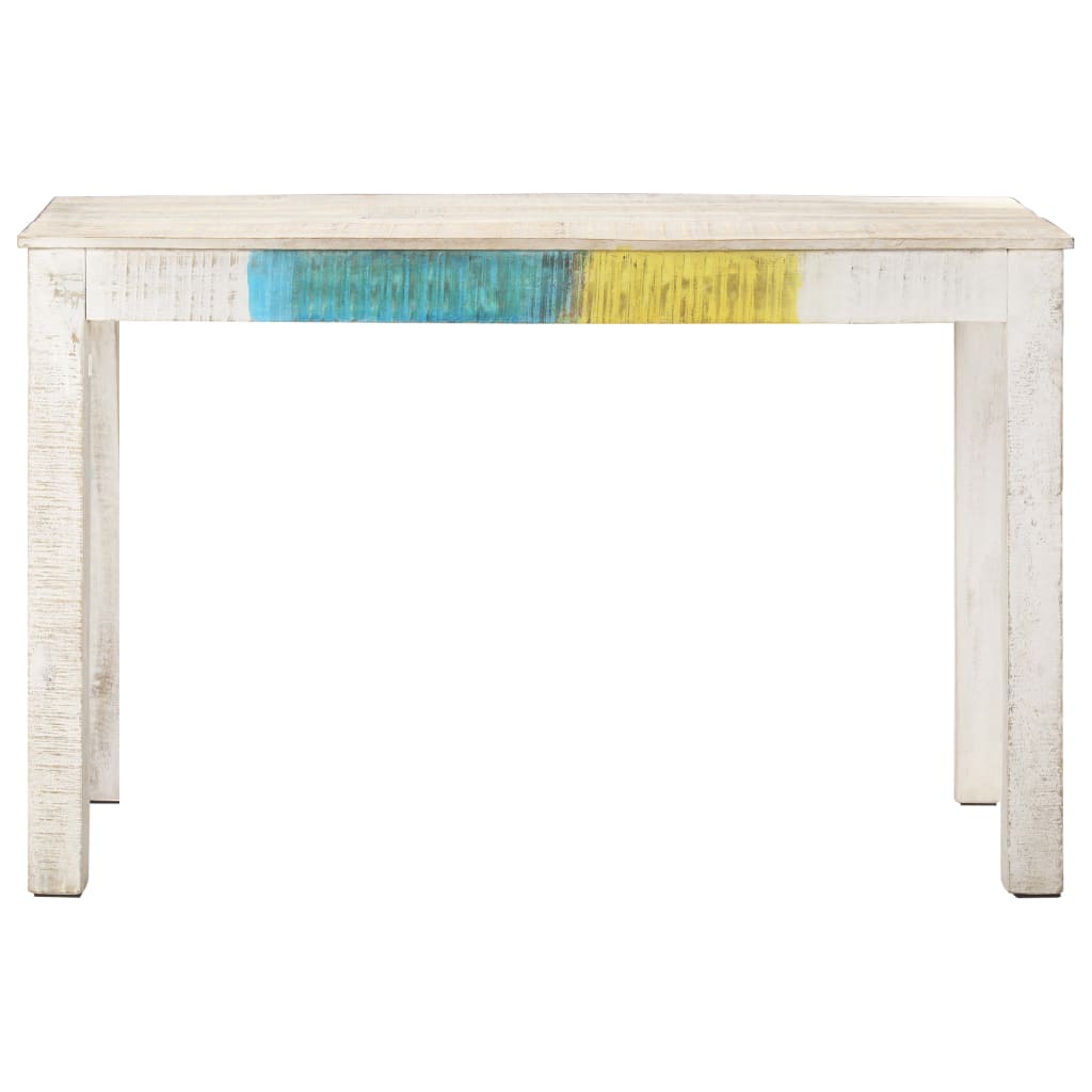 Mesa de jantar 120x60x76 cm madeira de mangueira maciça branco