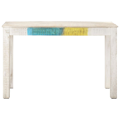 Mesa de jantar 120x60x76 cm madeira de mangueira maciça branco