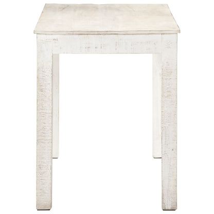 Mesa de jantar 120x60x76 cm madeira de mangueira maciça branco