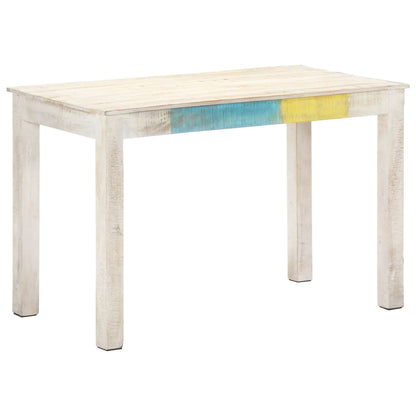 Mesa de jantar 120x60x76 cm madeira de mangueira maciça branco