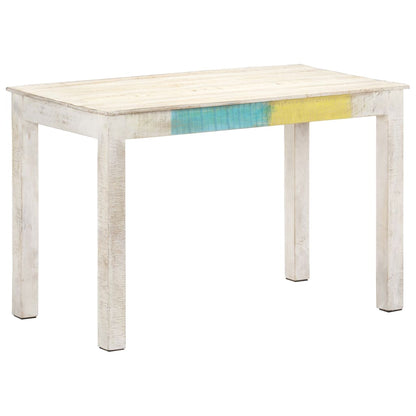 Mesa de jantar 120x60x76 cm madeira de mangueira maciça branco