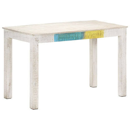 Mesa de jantar 120x60x76 cm madeira de mangueira maciça branco