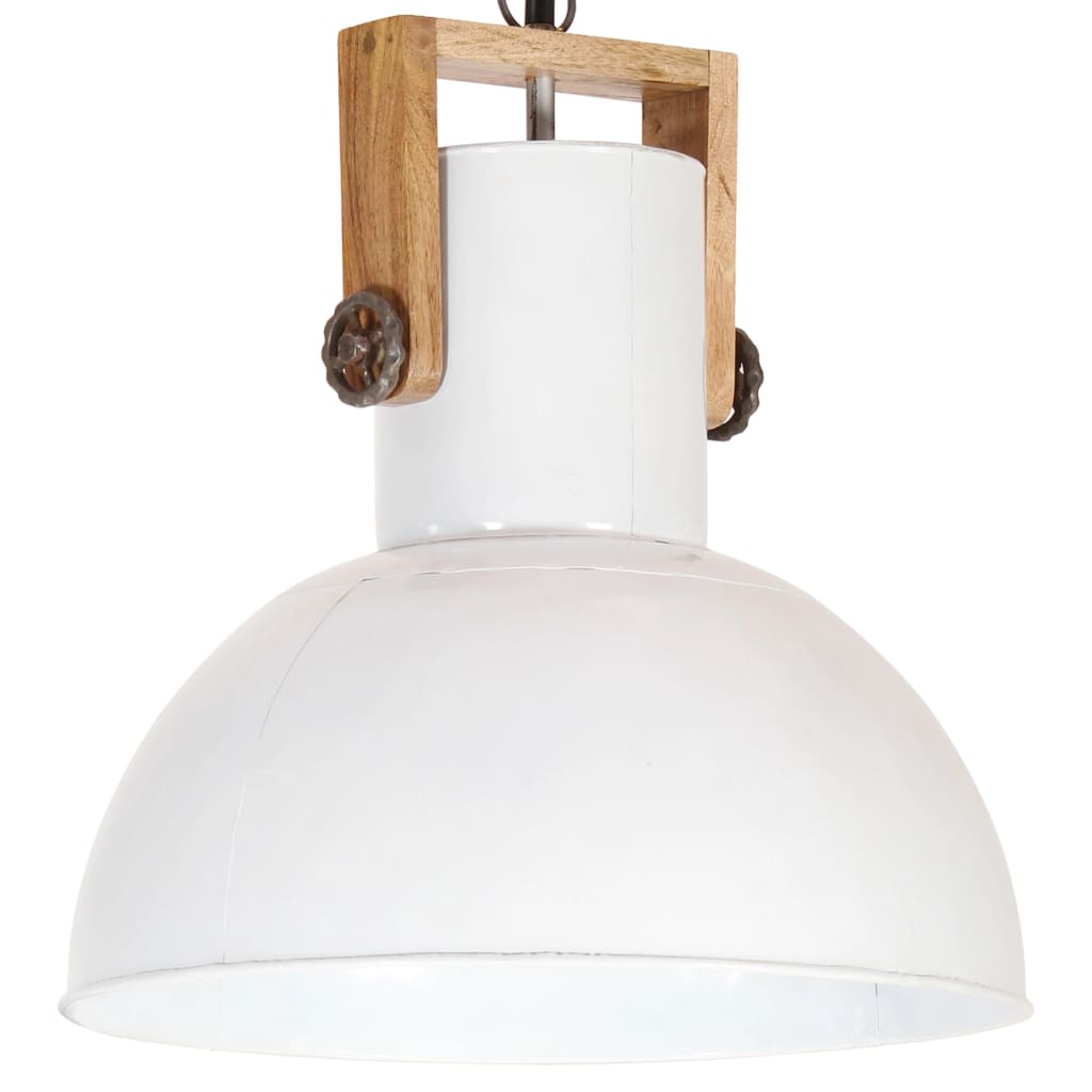 Candeeiro teto industrial redondo 25W 42cm E27 mangueira branco