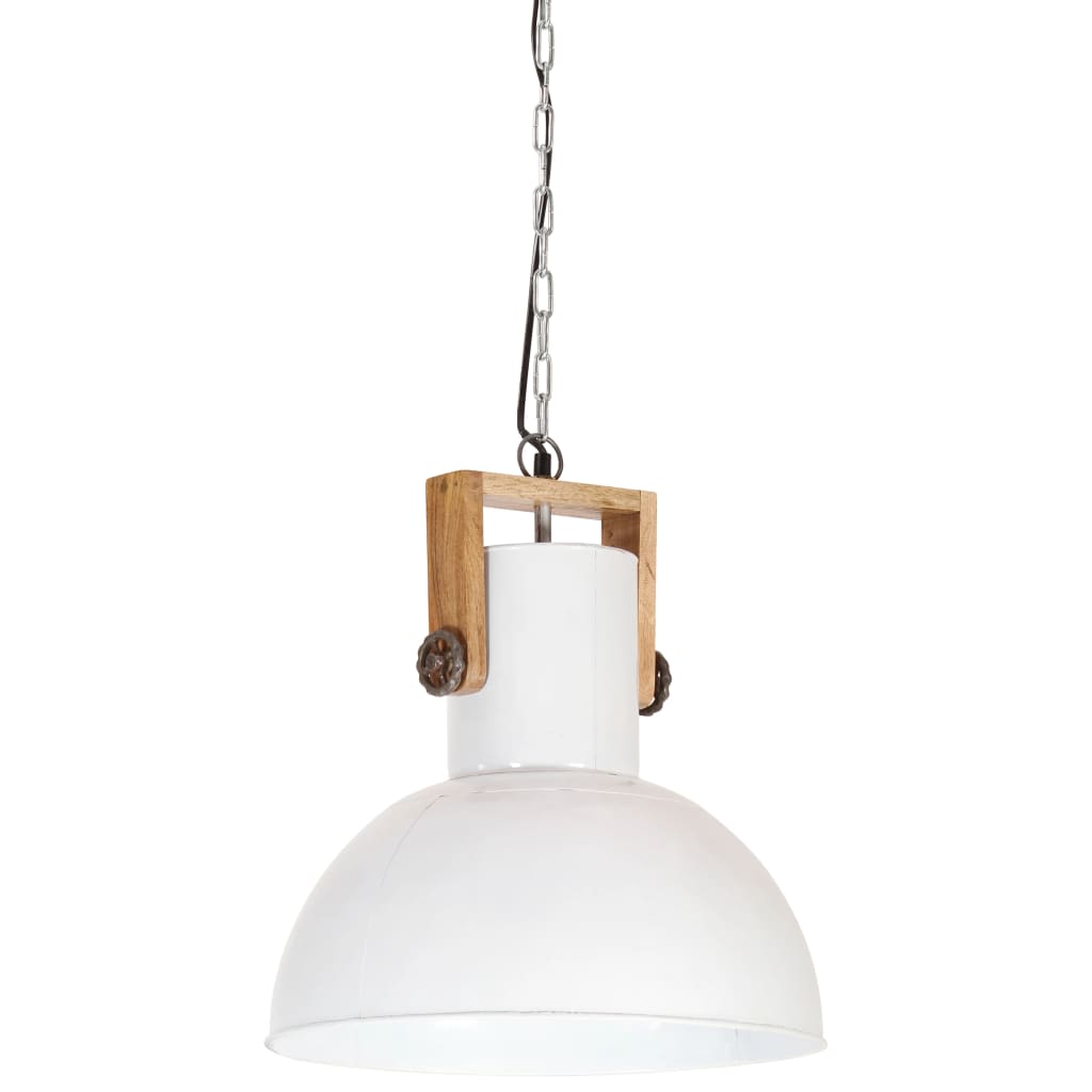 Candeeiro teto industrial redondo 25W 42cm E27 mangueira branco