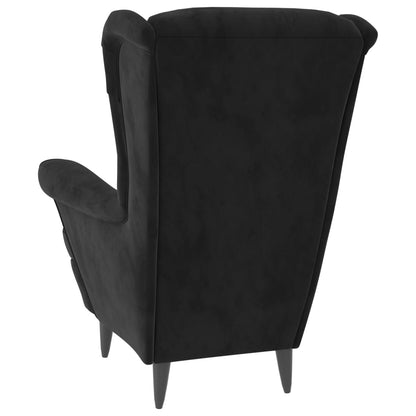 Poltrona Mineli - Em Veludo, com Estrutura em Madeira Compensada - 81x90x96,5 cm - Cor Preto - Design Escandinavo