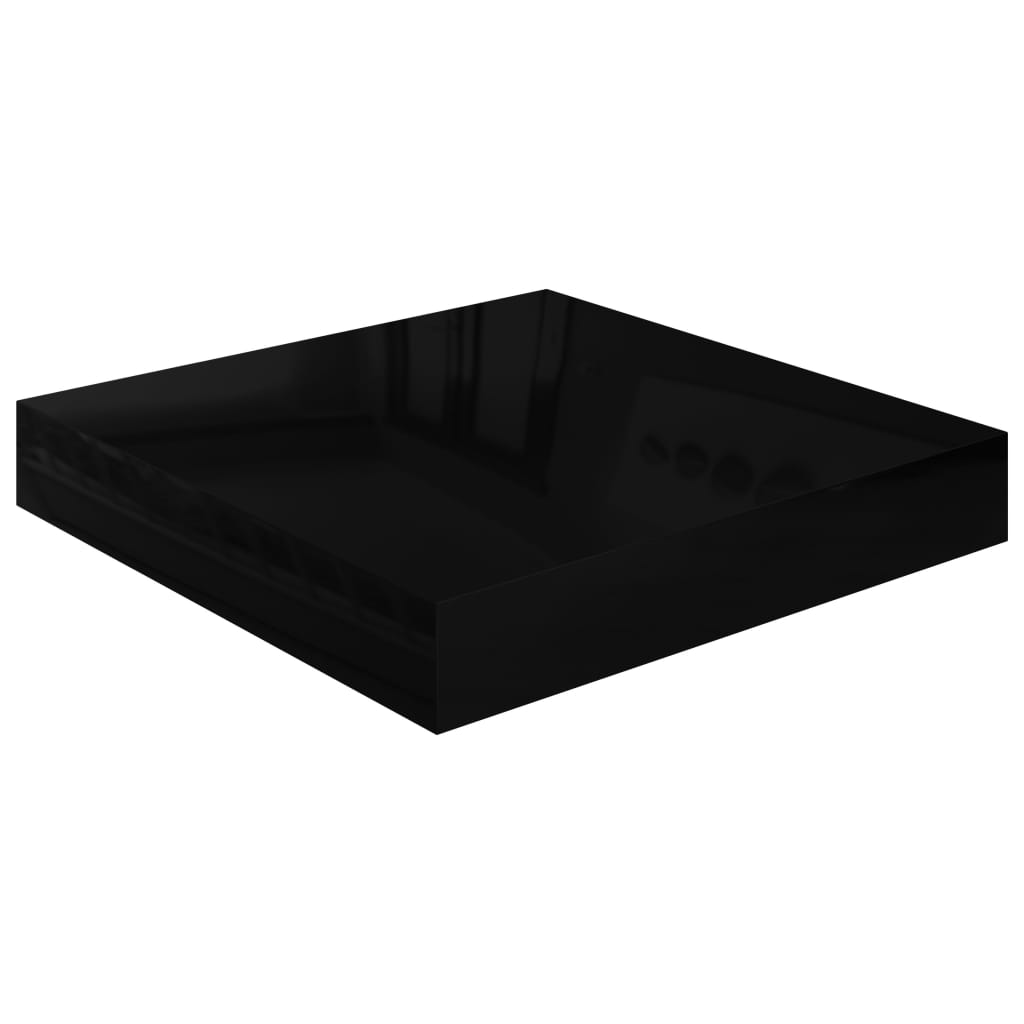 Prateleiras de parede suspensas 2 pcs 23x23,5x3,8cm MDF preto