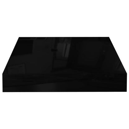 Prateleiras de parede suspensas 2 pcs 23x23,5x3,8cm MDF preto