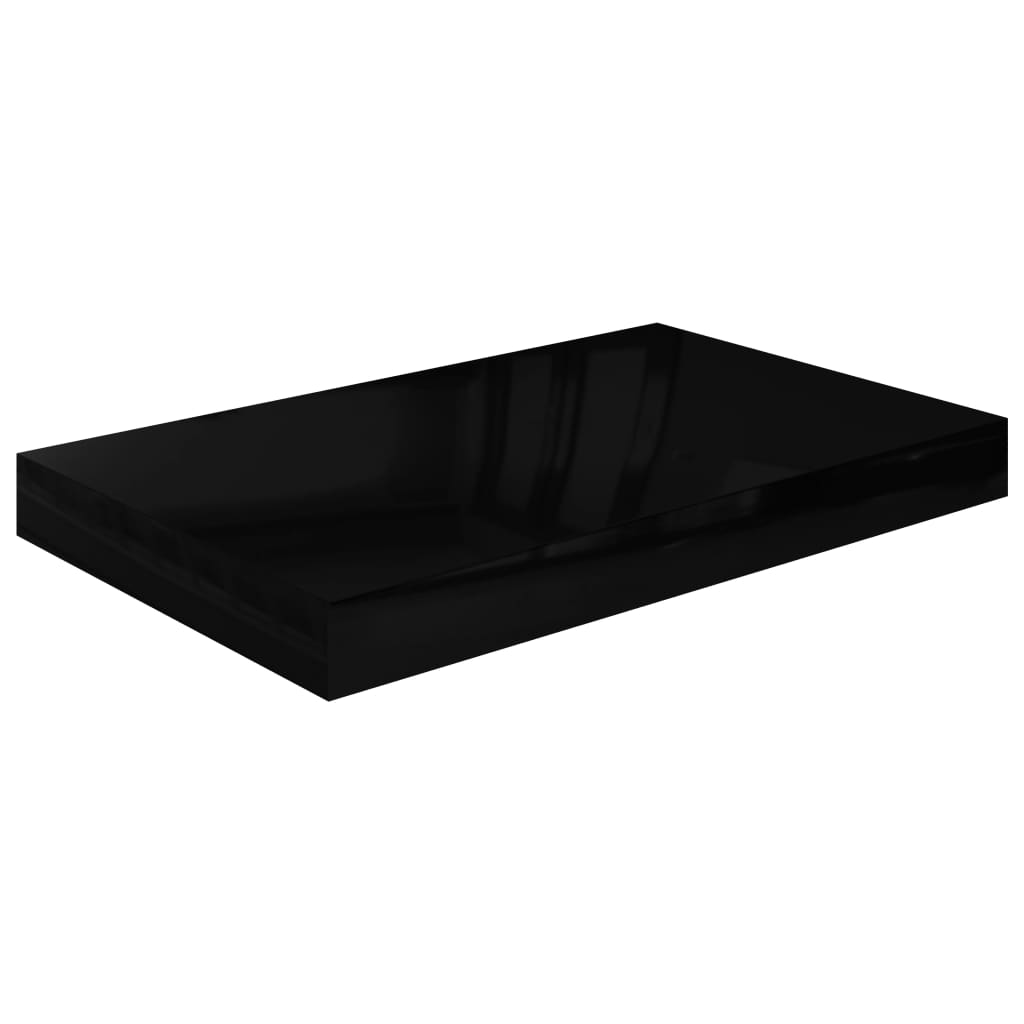 Prateleiras de parede suspensas 2 pcs 40x23x3,8cm MDF preto