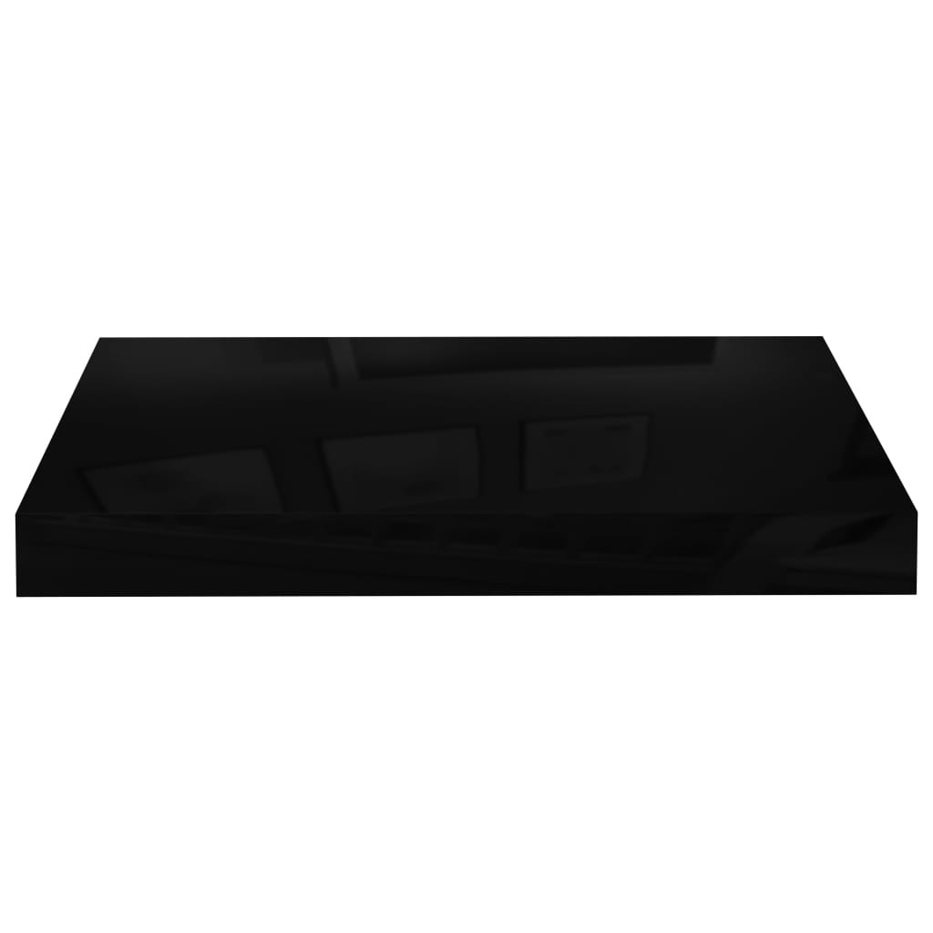 Prateleiras de parede suspensas 2 pcs 40x23x3,8cm MDF preto