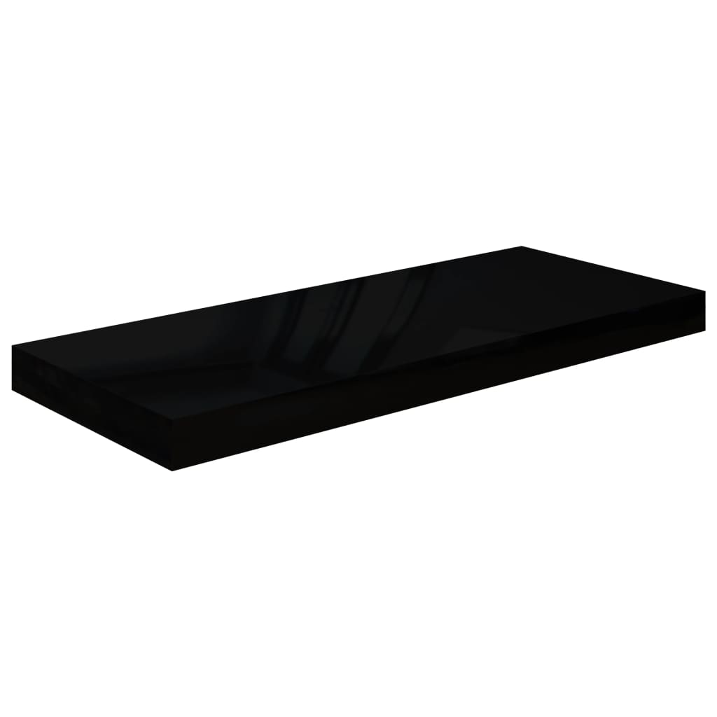 Prateleiras de parede suspensas 4 pcs 60x23,5x3,8 cm MDF preto