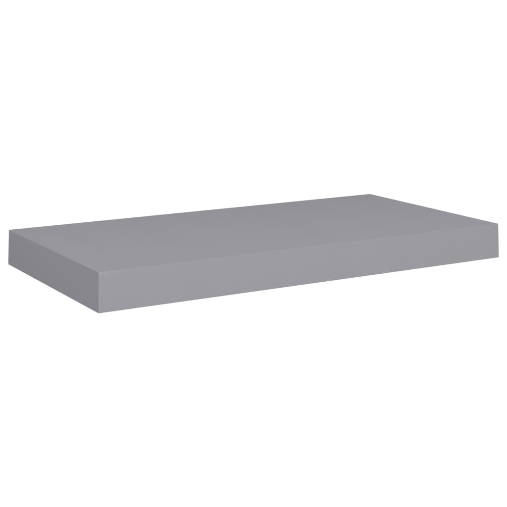 Prateleiras de parede suspensas 2 pcs 50x23x3,8cm MDF cinzento