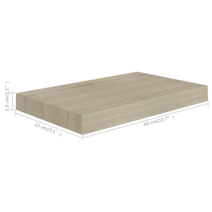 Prateleiras parede suspensas 2 pcs 40x23x3,8cm MDF cor carvalho