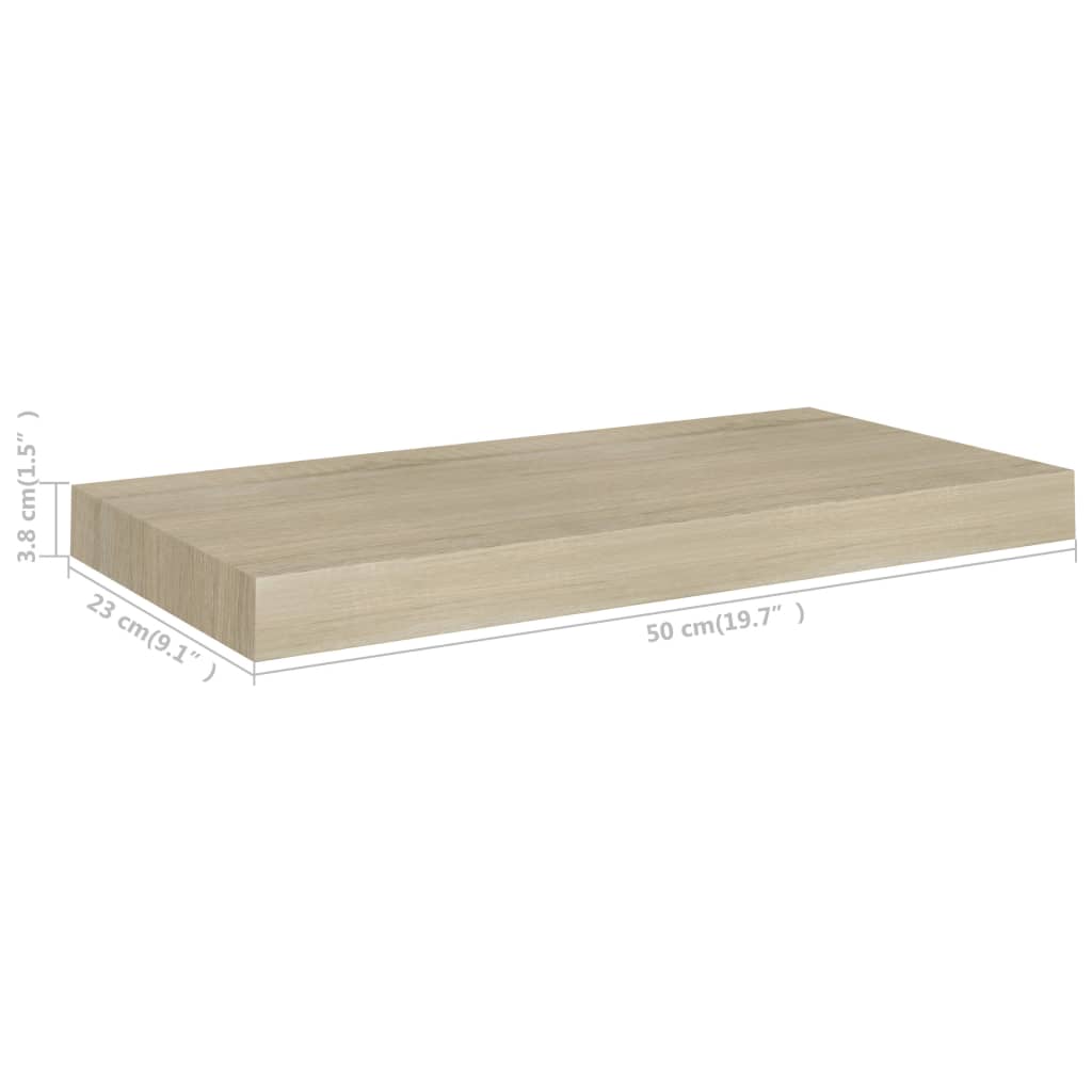 Prateleiras de parede suspensas 4 pcs 50x23x3,8cm MDF carvalho