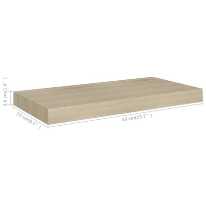 Prateleiras de parede suspensas 4 pcs 50x23x3,8cm MDF carvalho