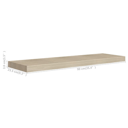 Prateleiras parede suspensas 4 pcs 90x23,5x3,8cm MDF carvalho