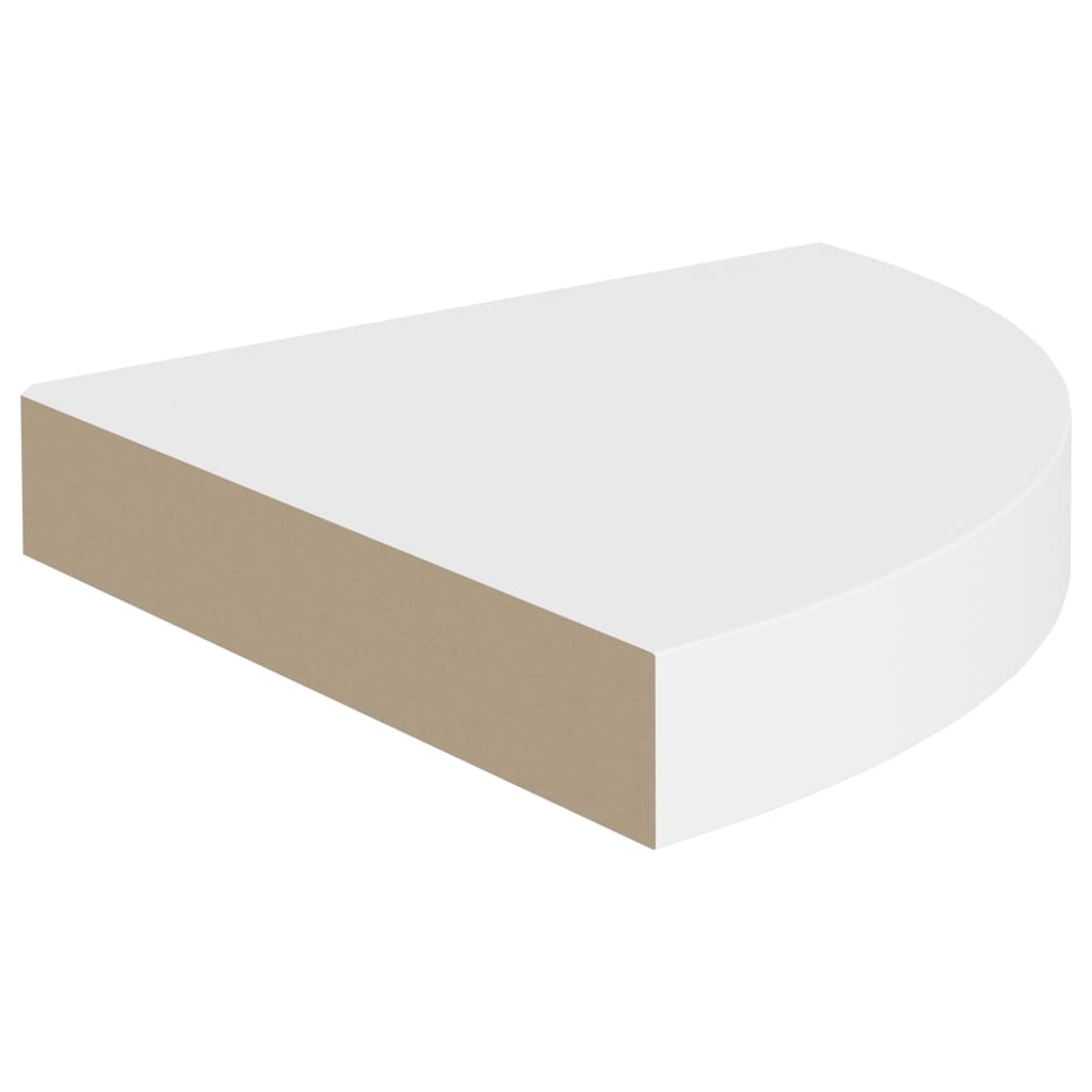 Prateleiras de canto suspensas 4 pcs 25x25x3,8cm MDF branco