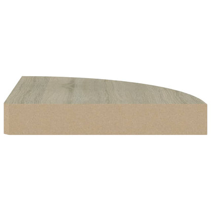 Prateleiras canto suspensas 2 pcs 25x25x3,8cm MDF cor carvalho