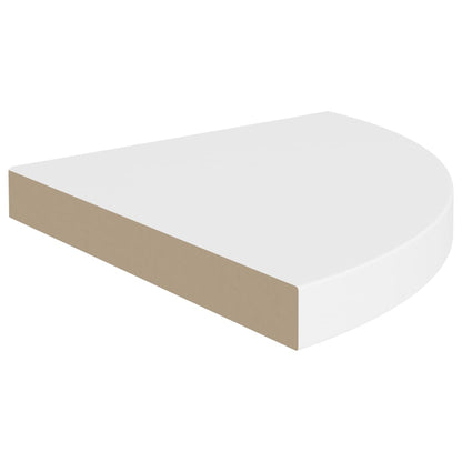 Prateleiras de canto suspensas 4 pcs 35x35x3,8 cm MDF branco