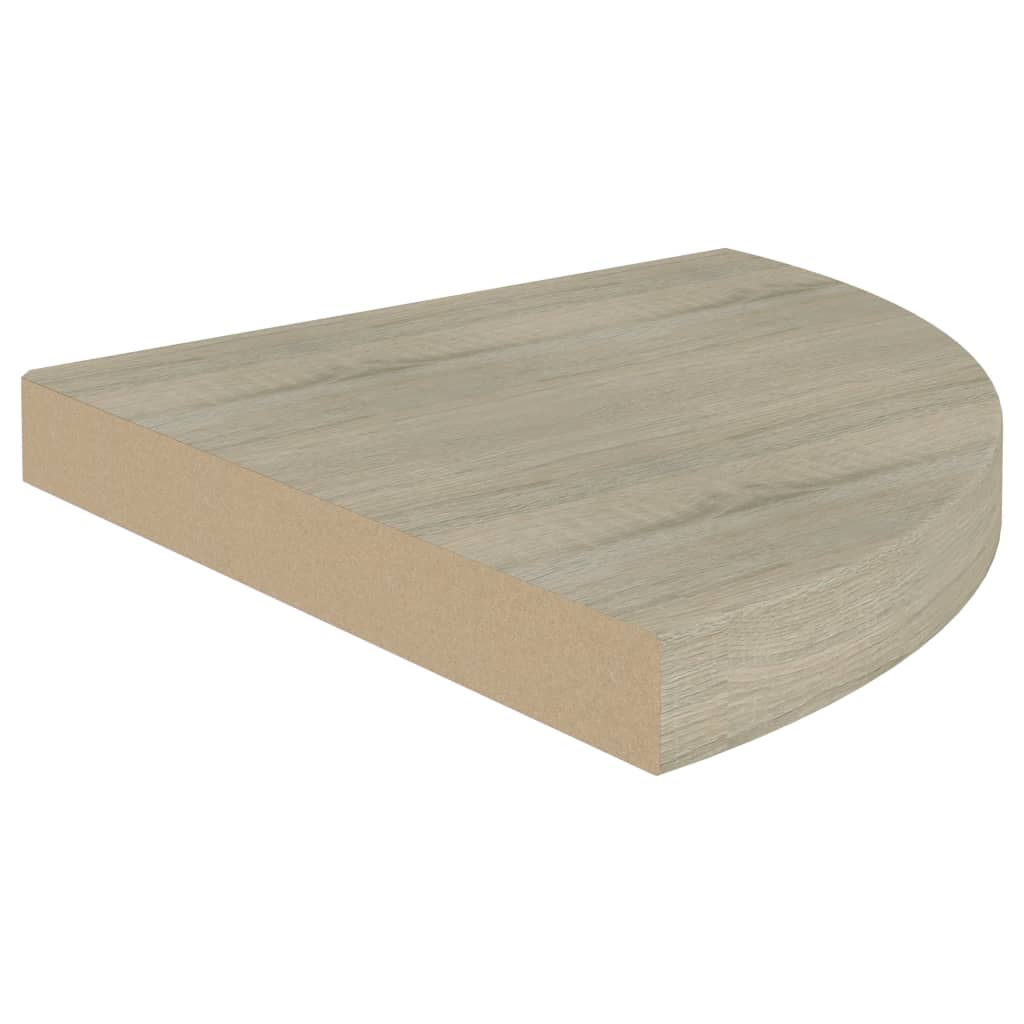 Prateleiras canto suspensas 2 pcs 35x35x3,8cm MDF cor carvalho