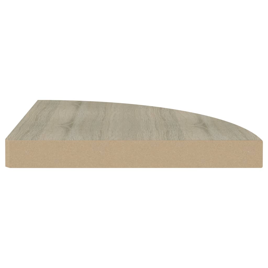 Prateleiras canto suspensas 2 pcs 35x35x3,8cm MDF cor carvalho