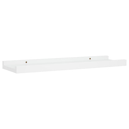 Unidade de prateleiras com rebordo 2 pcs 40x9x3 cm MDF branco