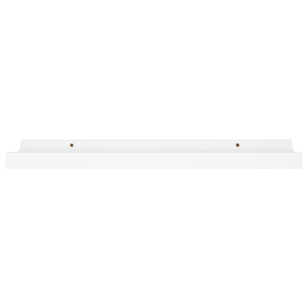 Unidade de prateleiras com rebordo 2 pcs 40x9x3 cm MDF branco