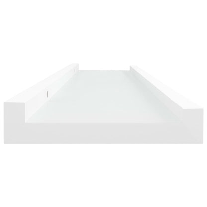 Unidade de prateleiras com rebordo 2 pcs 40x9x3 cm MDF branco