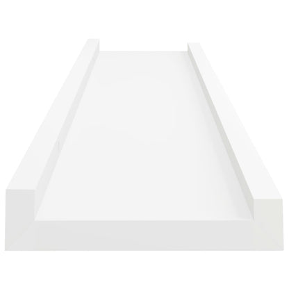 Unidade de prateleiras com rebordo 2 pcs 40x9x3 cm MDF branco