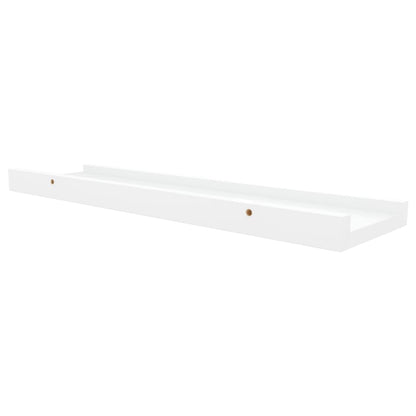 Unidade de prateleiras com rebordo 2 pcs 40x9x3 cm MDF branco