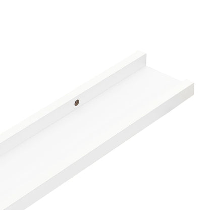 Unidade de prateleiras com rebordo 2 pcs 40x9x3 cm MDF branco