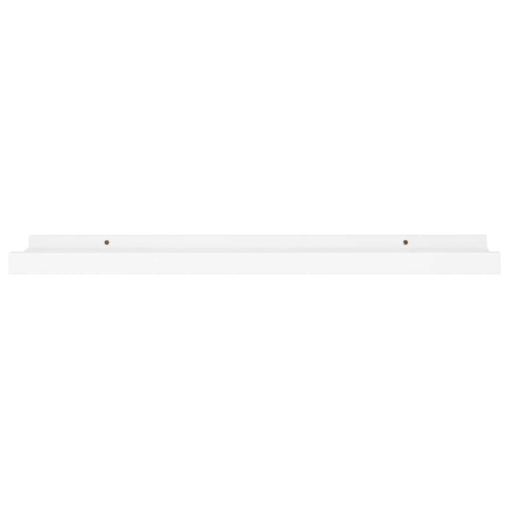 Unidade de prateleiras com rebordo 2 pcs 60x9x3 cm MDF branco